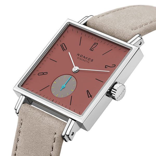 NOMOS Glashütte Tetra Origins Terra Square Dial Hand Wound Watch | Exhibition Caseback