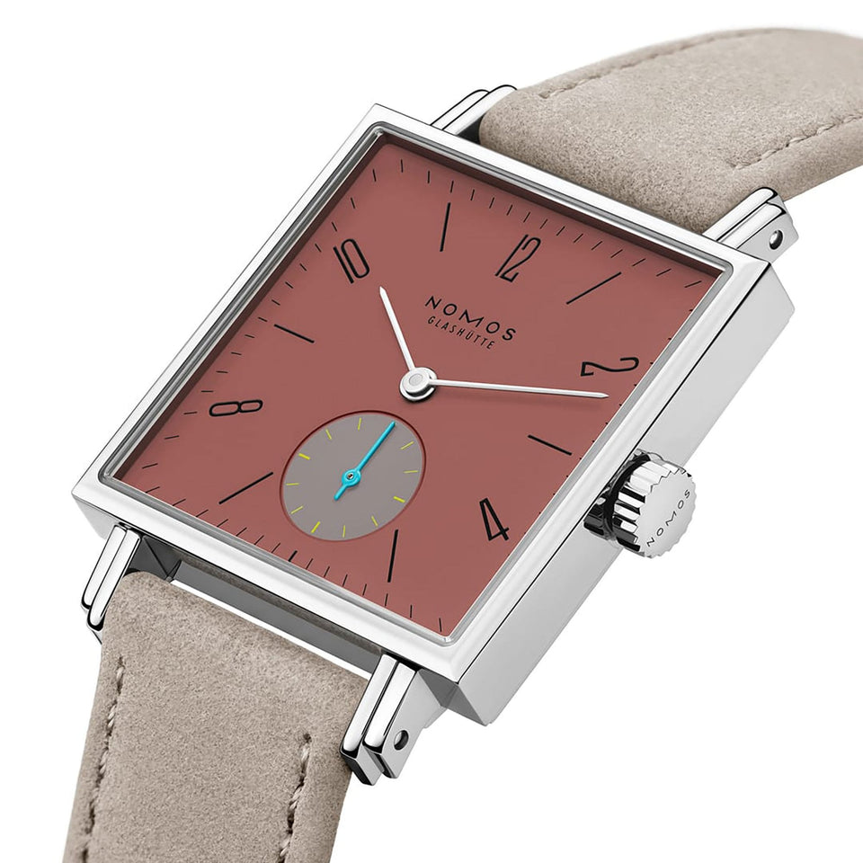 NOMOS Glashütte Tetra Origins Terra Square Dial Hand Wound Watch | Exhibition Caseback