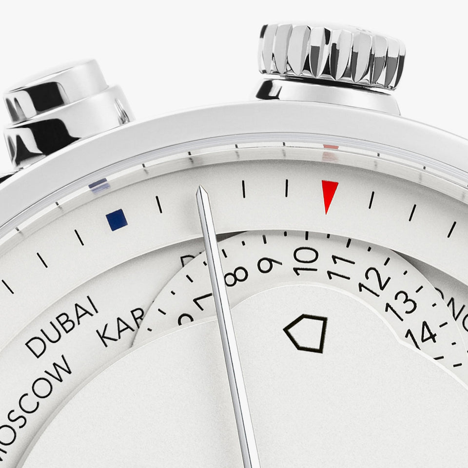 NOMOS Glashütte Zürich Worldtimer White Dial 40mm Automatic Watch | Exhibition Caseback
