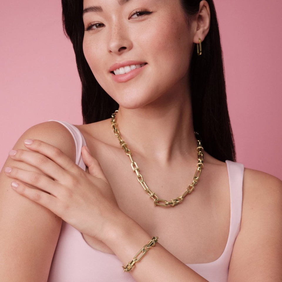 Olivia Burton Ladies Anchor Link Gold Toned Bracelet