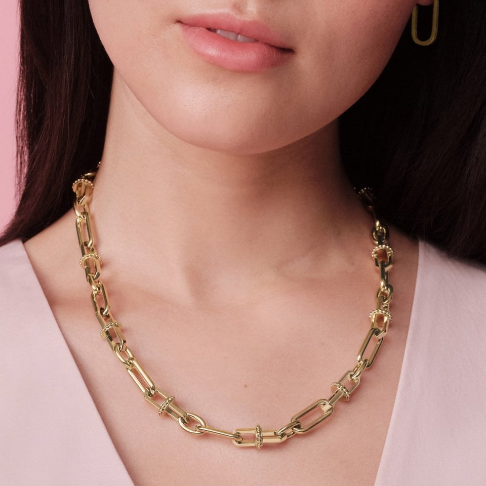 Olivia Burton Ladies Anchor Link Gold Toned Necklace
