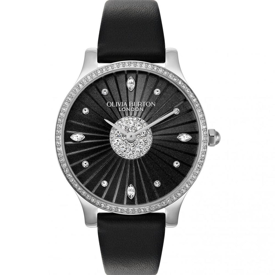 Olivia Burton Ladies Capsule 34mm Black Leather Strap Watch