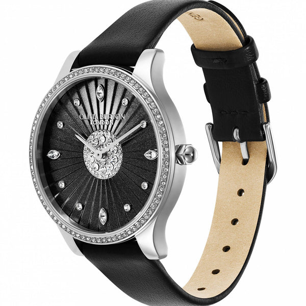 Olivia Burton Ladies Capsule 34mm Black Leather Strap Watch