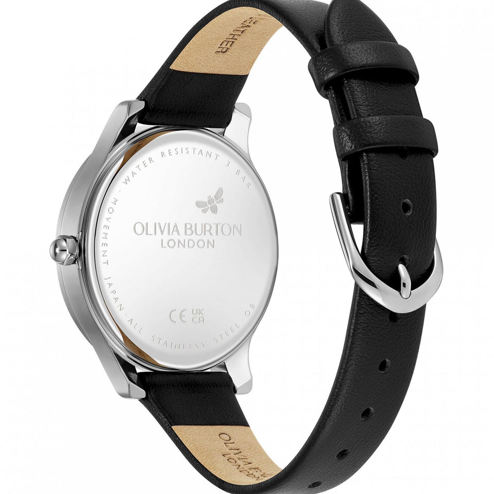Olivia Burton Ladies Capsule 34mm Black Leather Strap Watch