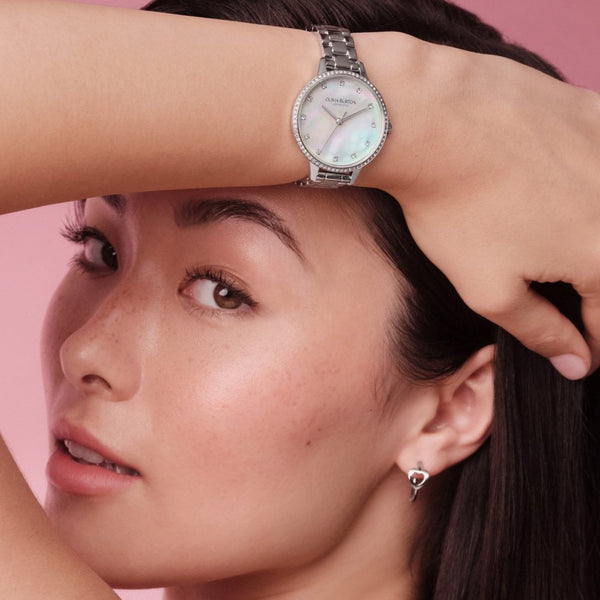 Olivia Burton Ladies Captivate Mother Of Pearl Dial Bracelet Watch