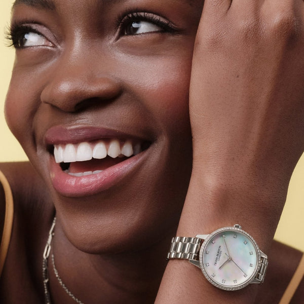 Olivia Burton Ladies Captivate Mother Of Pearl Dial Bracelet Watch