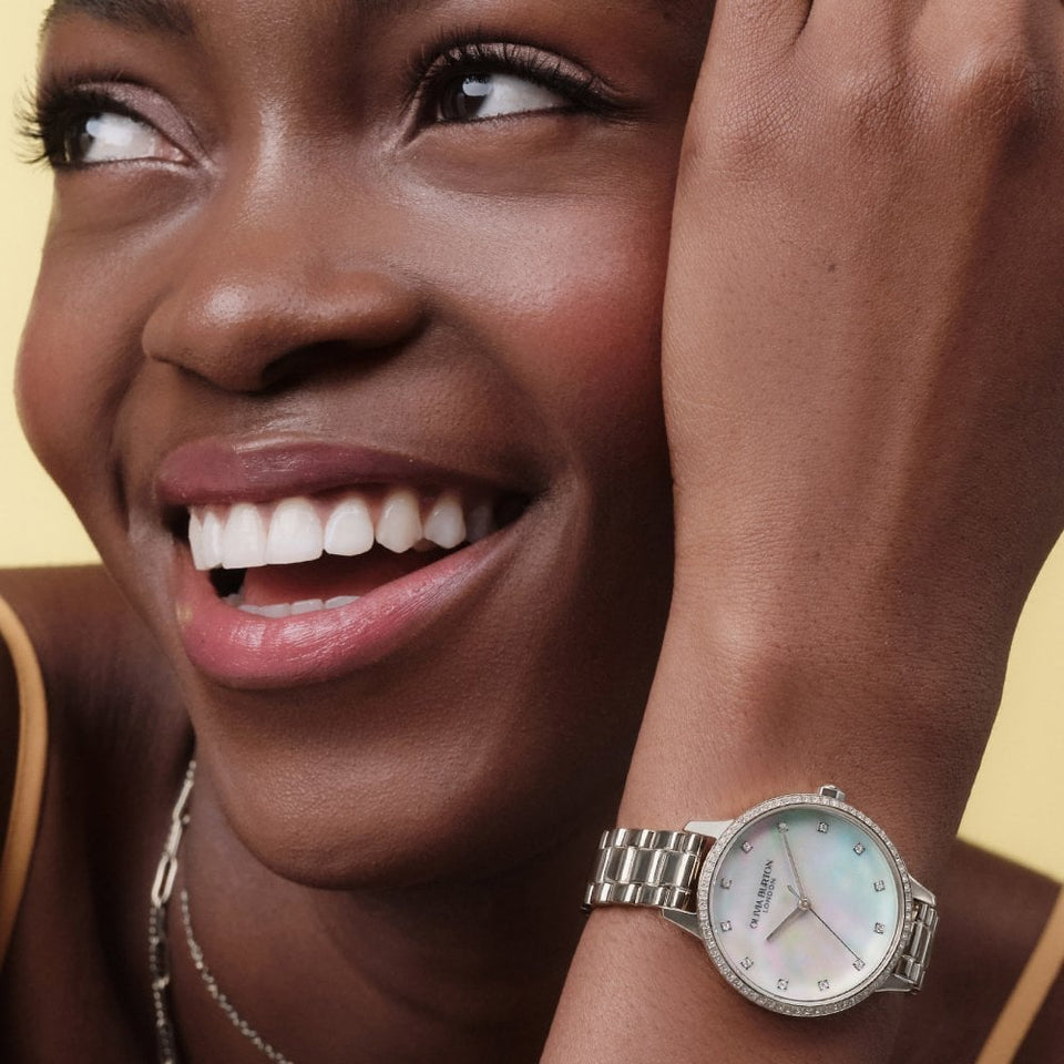 Olivia Burton Ladies Captivate Mother Of Pearl Dial Bracelet Watch