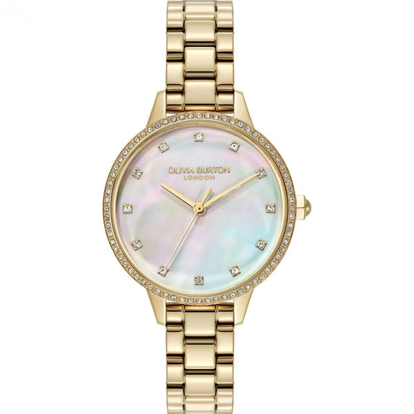 Olivia Burton Ladies Captivate Mother Of Pearl Gold Tone Watch