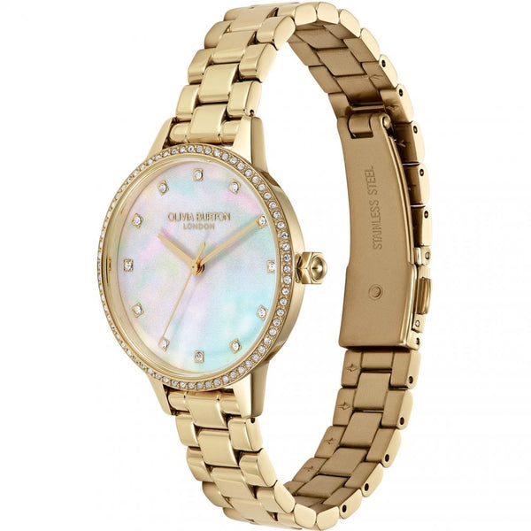 Olivia Burton Ladies Captivate Mother Of Pearl Gold Tone Watch