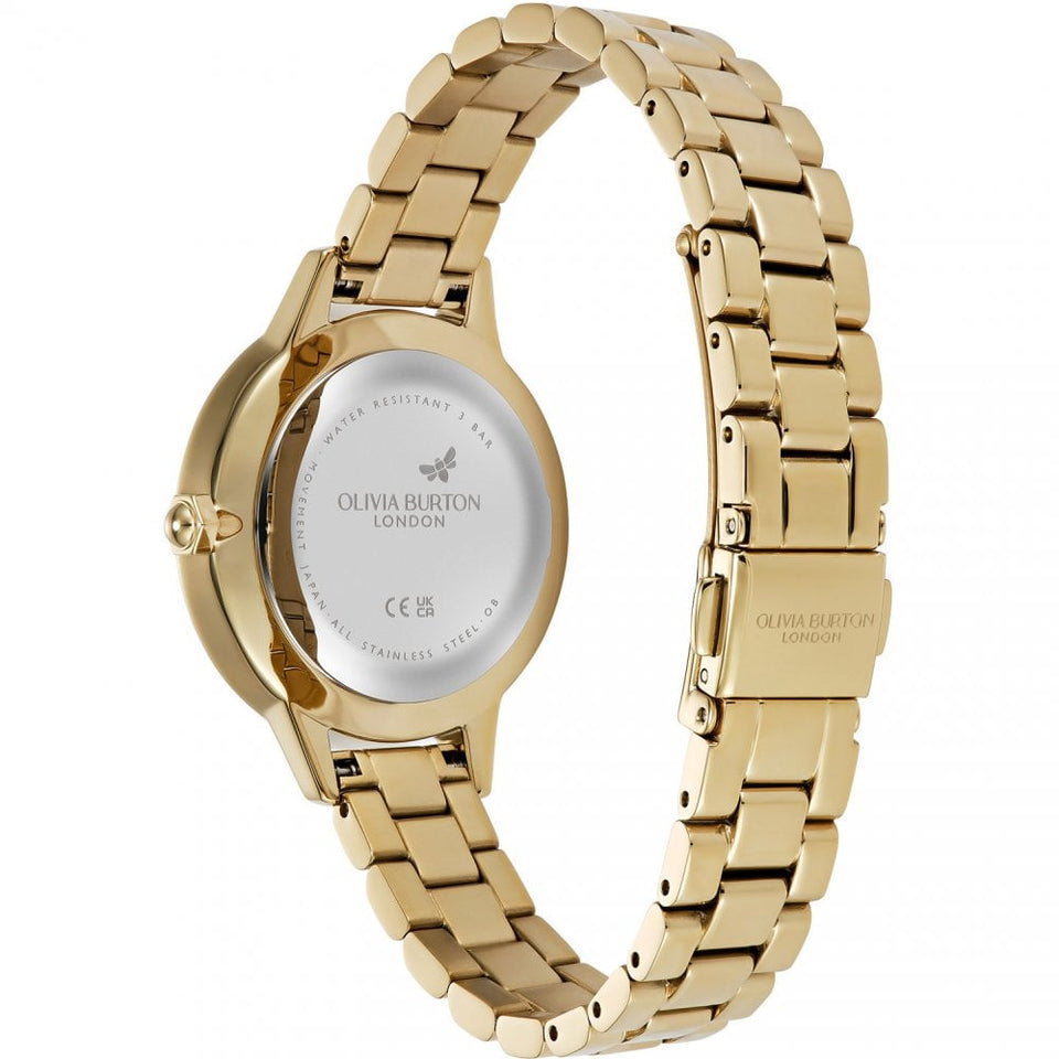 Olivia Burton Ladies Captivate Mother Of Pearl Gold Tone Watch
