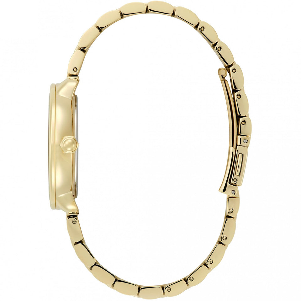 Olivia Burton Ladies Celestial Black Dial Gold Toned Moon Phase Watch