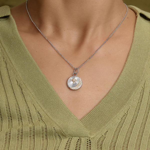 Olivia Burton Ladies Celestial Moon & Star Two Tone Necklace