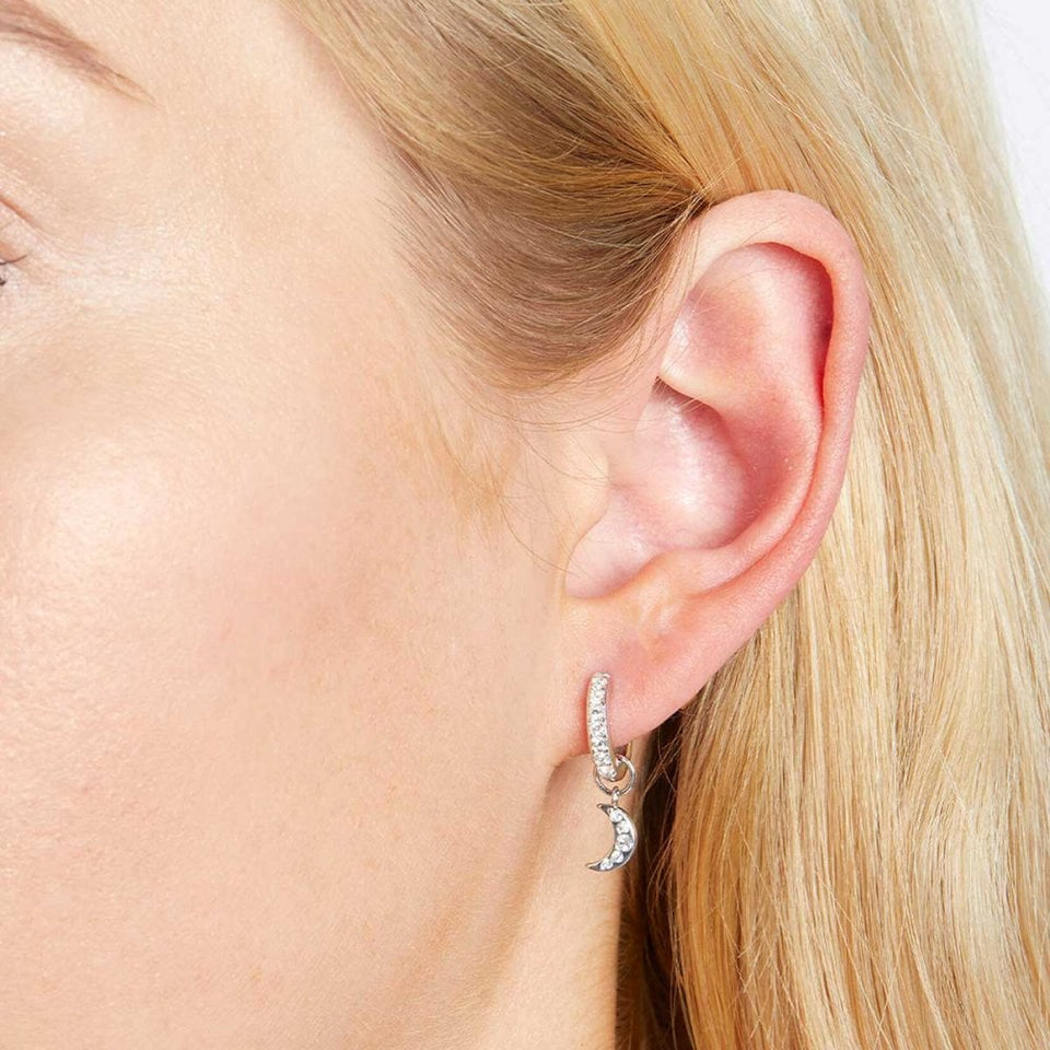 Olivia Burton Ladies Celestial North Star & Moon Stone Set Drop Earrings