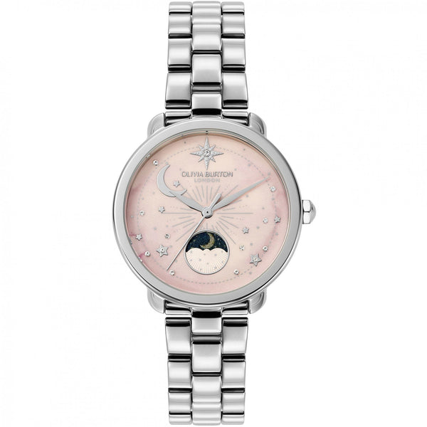 Olivia Burton Ladies Celestial Pink Dial Moon Phase Watch
