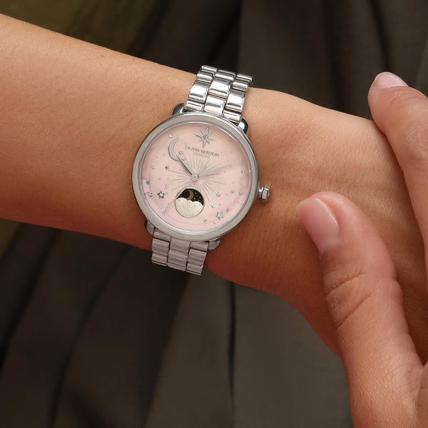 Olivia Burton Ladies Celestial Pink Dial Moon Phase Watch