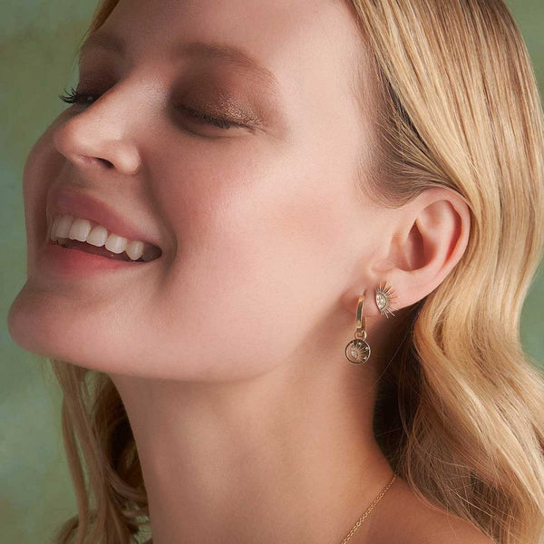 Olivia Burton Ladies Celestial Rising Sun Gold Plated Drop Earrings