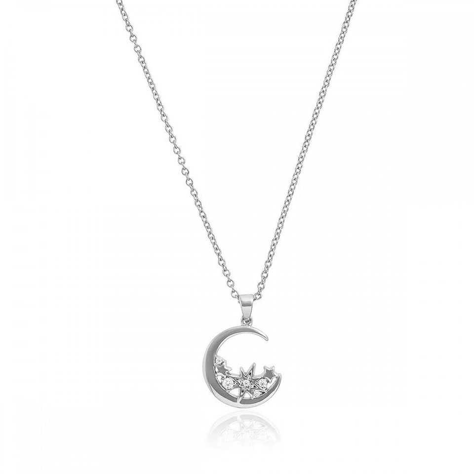 Olivia Burton Ladies Celestial Stone Set Sterling Moon Necklace