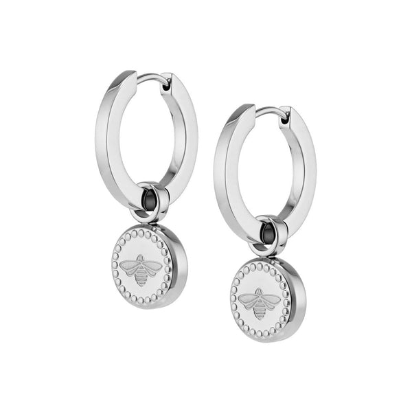 Olivia Burton Ladies Charms Bee Drop Hoop Earrings