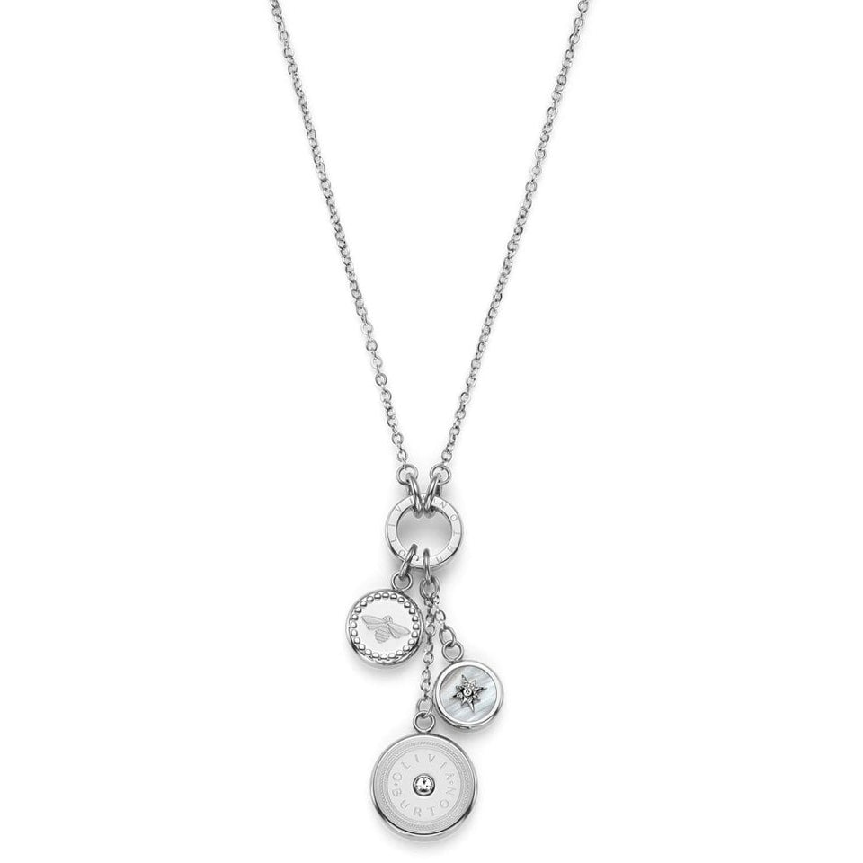 Olivia Burton Ladies Charms Stainless Steel North Star & Bee Necklace
