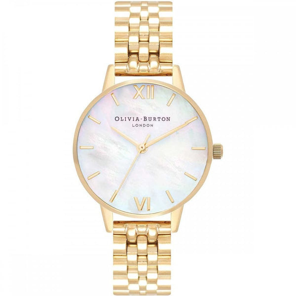 Olivia Burton Ladies Classic 30mm Mother Of Pearl Dial Gold Bracelet Watch
