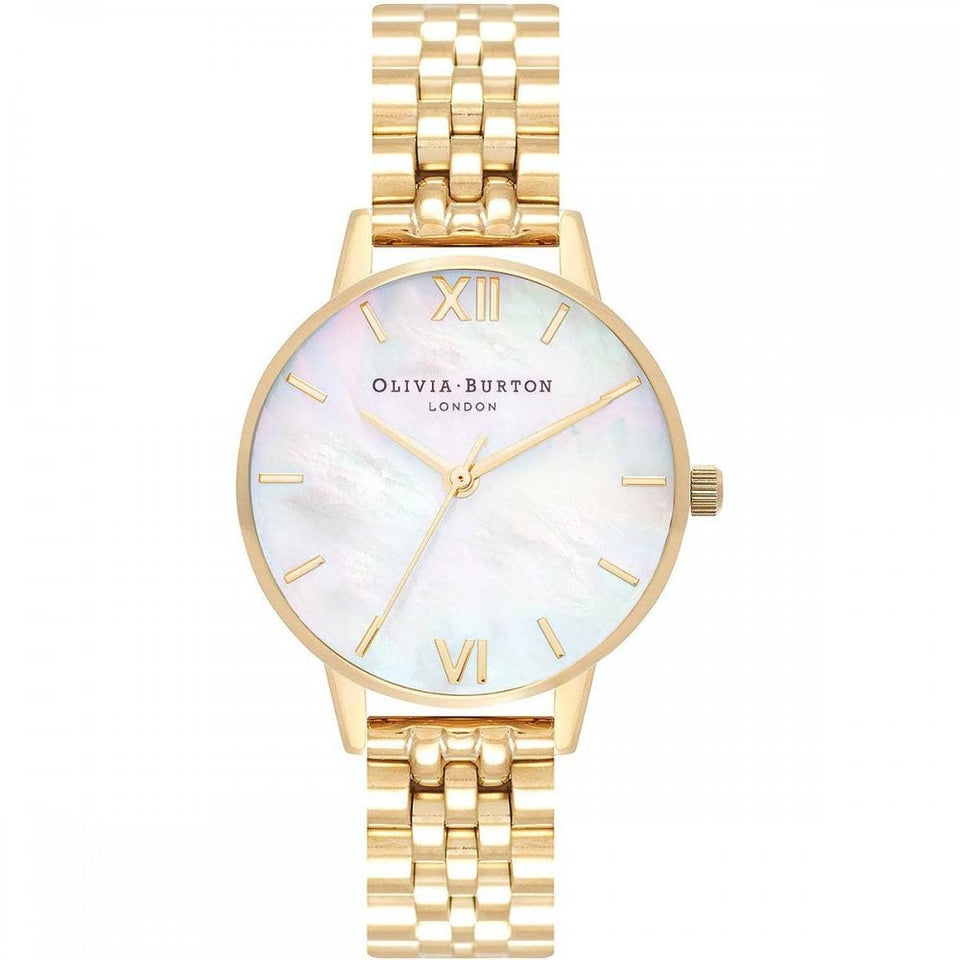 Olivia Burton Ladies Classic 30mm Mother Of Pearl Dial Gold Bracelet Watch