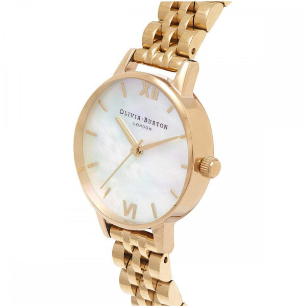 Olivia Burton Ladies Classic 30mm Mother Of Pearl Dial Gold Bracelet Watch