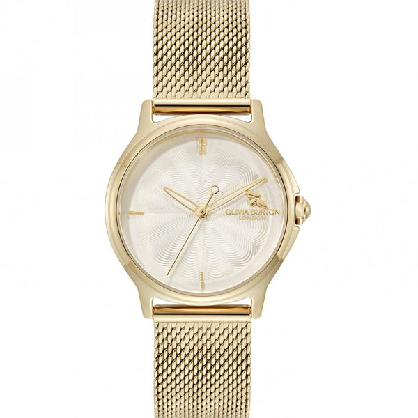 Olivia Burton Ladies Classic Bee Gold Toned 30mm Mesh Bracelet Watch