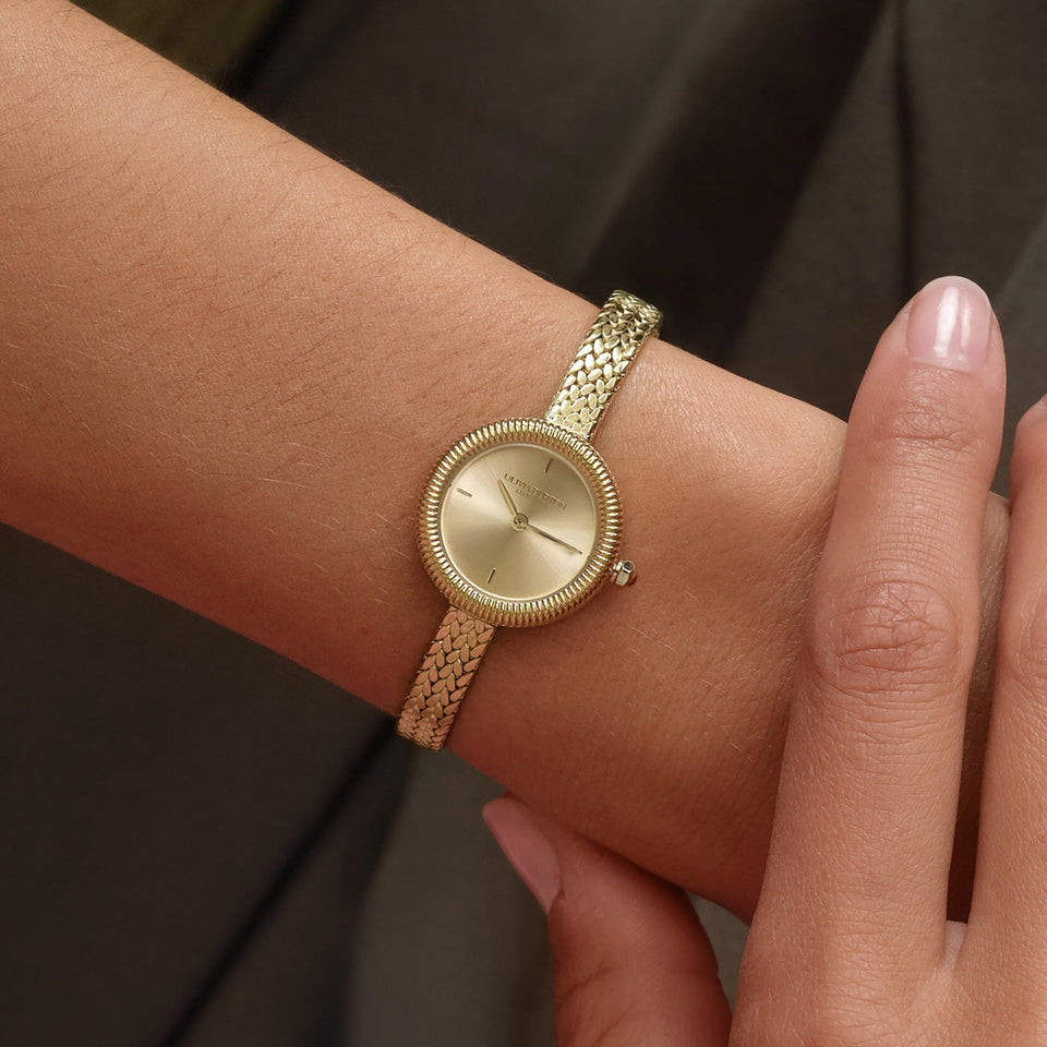 Olivia Burton Ladies Classic Finery Gold Toned Mesh Bracelet Watch