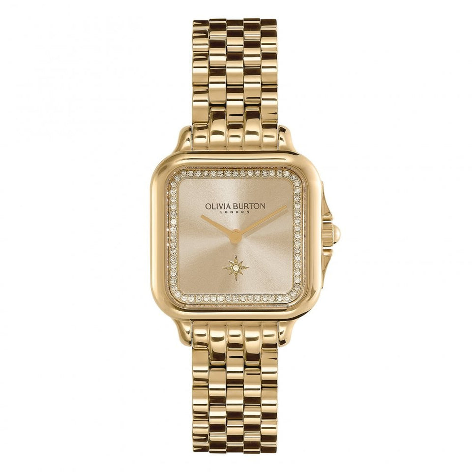 Olivia Burton Ladies Classic Grosvenor 28mm Gold Sunray Bracelet Watch