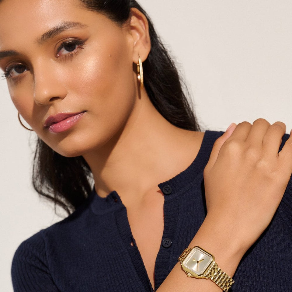 Olivia Burton Ladies Classic Grosvenor 28mm Gold Sunray Bracelet Watch