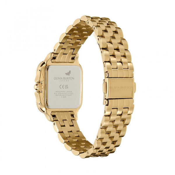 Olivia Burton Ladies Classic Grosvenor 28mm Gold Sunray Bracelet Watch