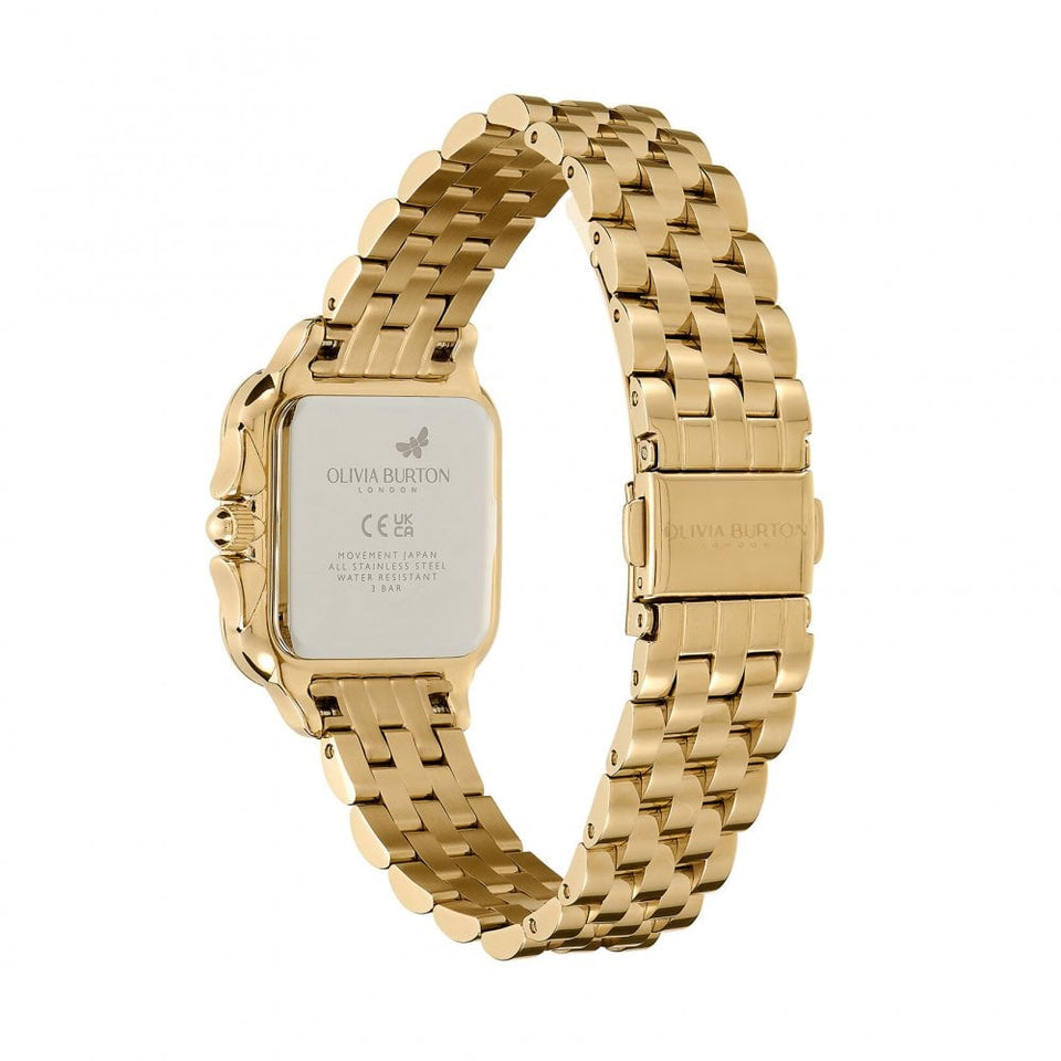 Olivia Burton Ladies Classic Grosvenor 28mm Gold Sunray Bracelet Watch