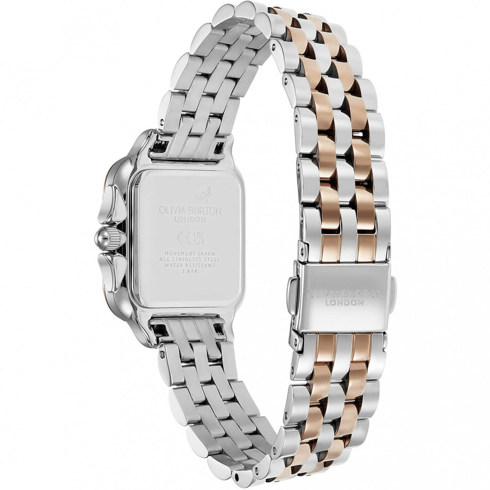 Olivia Burton Ladies Classic Grosvenor White Dial Two Tone Watch