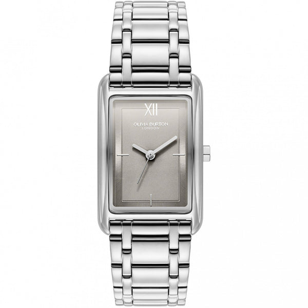 Olivia Burton Ladies Classic Grove Dove Grey Rectangular Dial Watch
