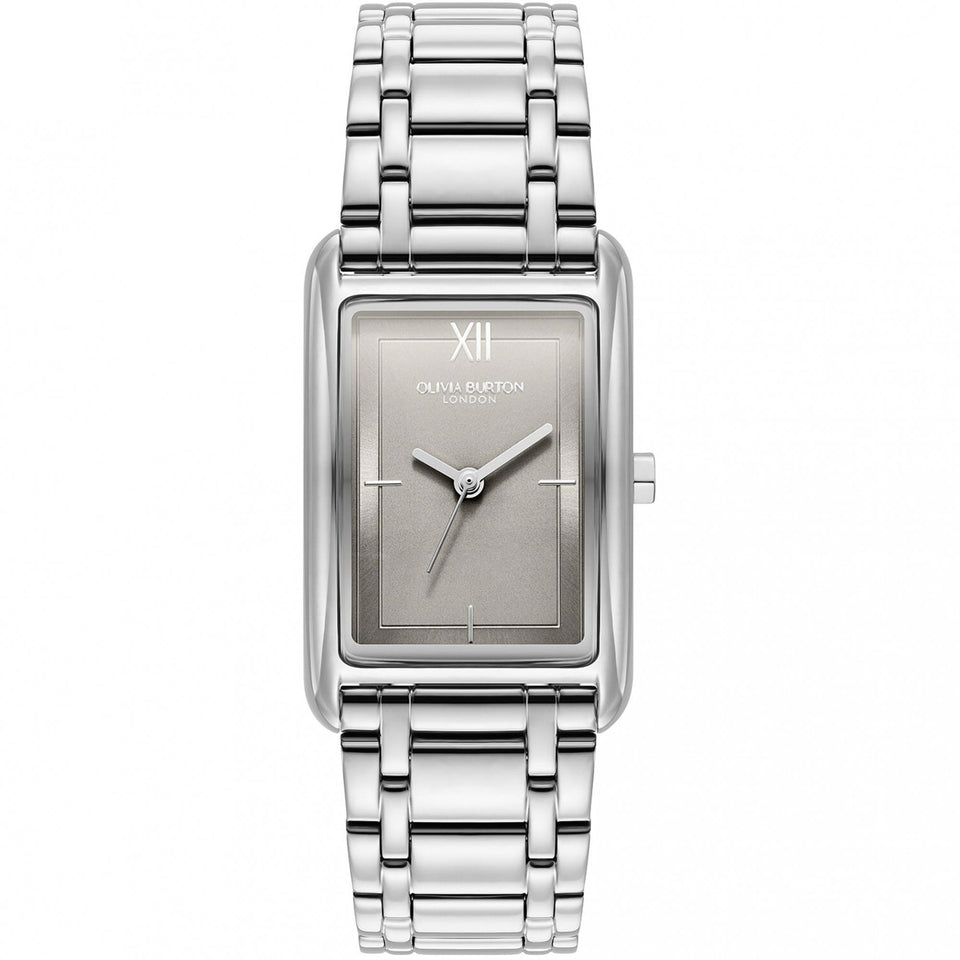 Olivia Burton Ladies Classic Grove Dove Grey Rectangular Dial Watch