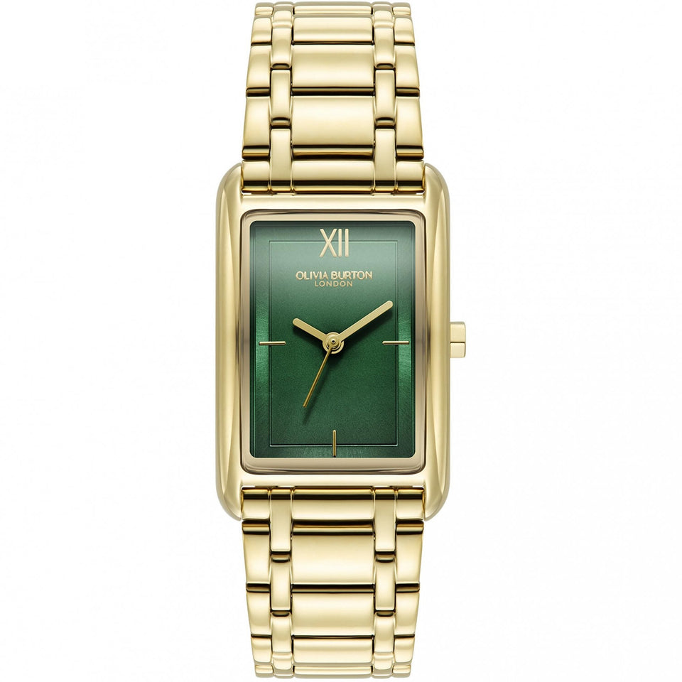 Olivia Burton Ladies Classic Grove Forest Green Rectangular Dial Watch