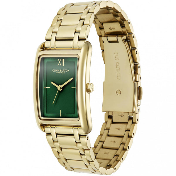 Olivia Burton Ladies Classic Grove Forest Green Rectangular Dial Watch