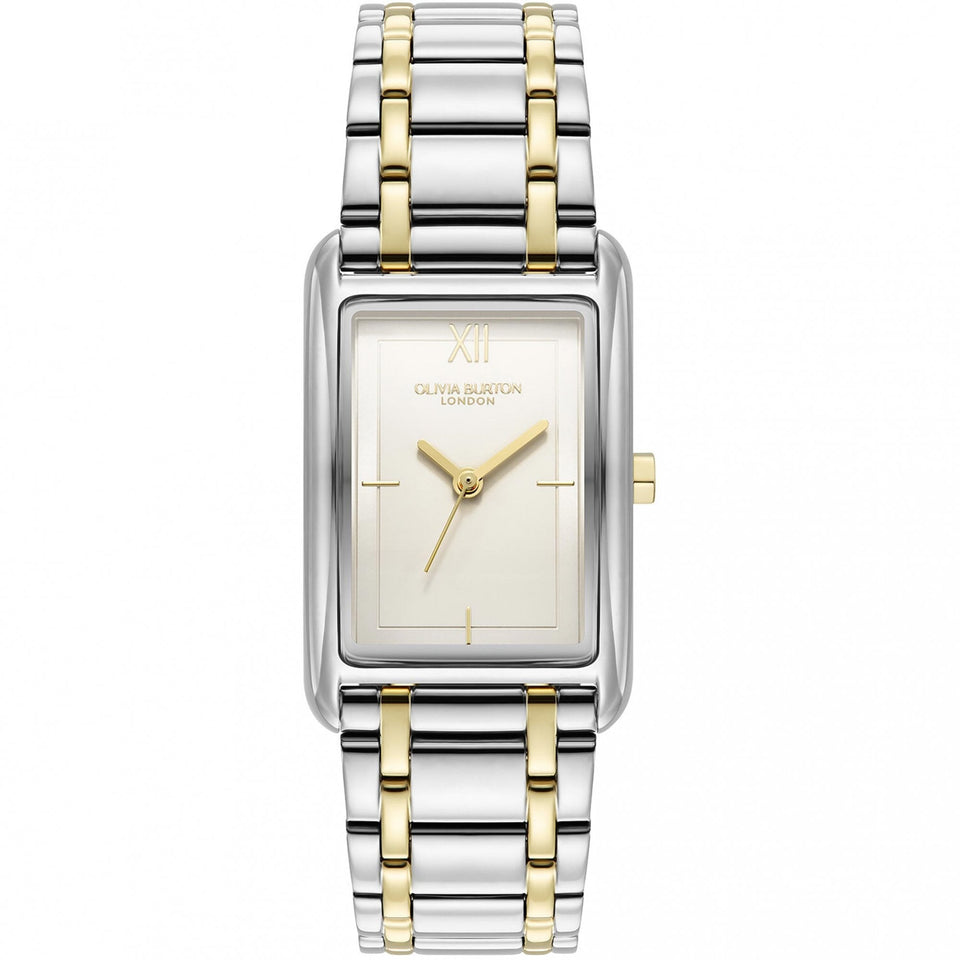 Olivia Burton Ladies Classic Grove Rectangular Dial Two Tone Watch