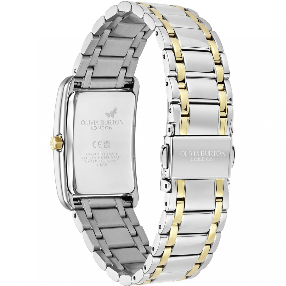Olivia Burton Ladies Classic Grove Rectangular Dial Two Tone Watch