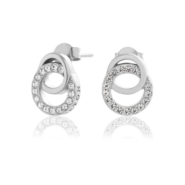 Olivia Burton Ladies Classic Interlink Stone Set Drop Earrings