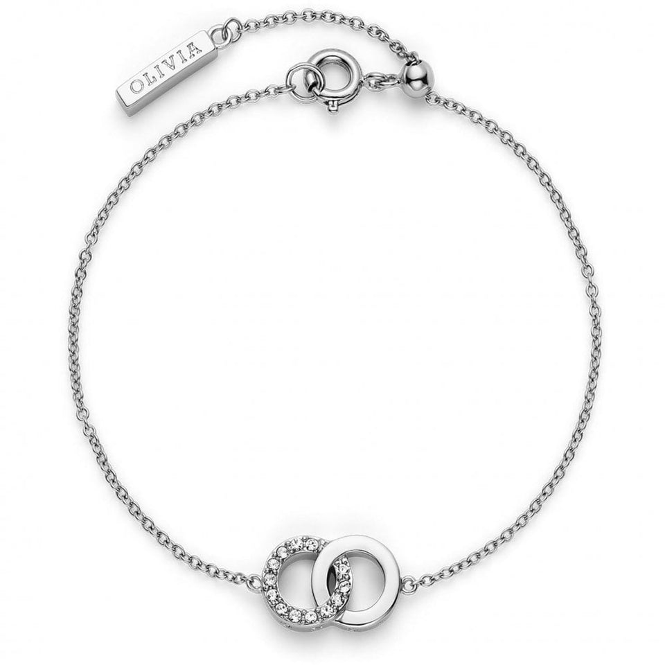 Olivia Burton Ladies Classic Interlinked Stone Set Bracelet