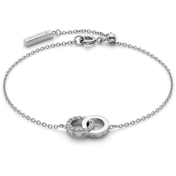 Olivia Burton Ladies Classic Interlinked Stone Set Bracelet