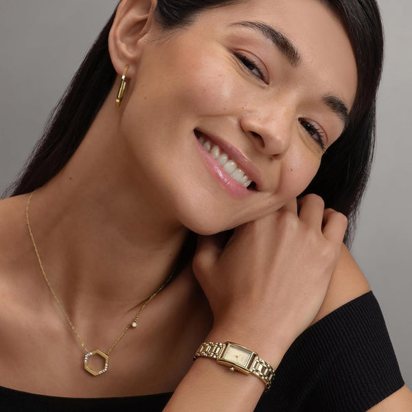 Olivia Burton Ladies Classic Mini Groove Gold Plated Watch