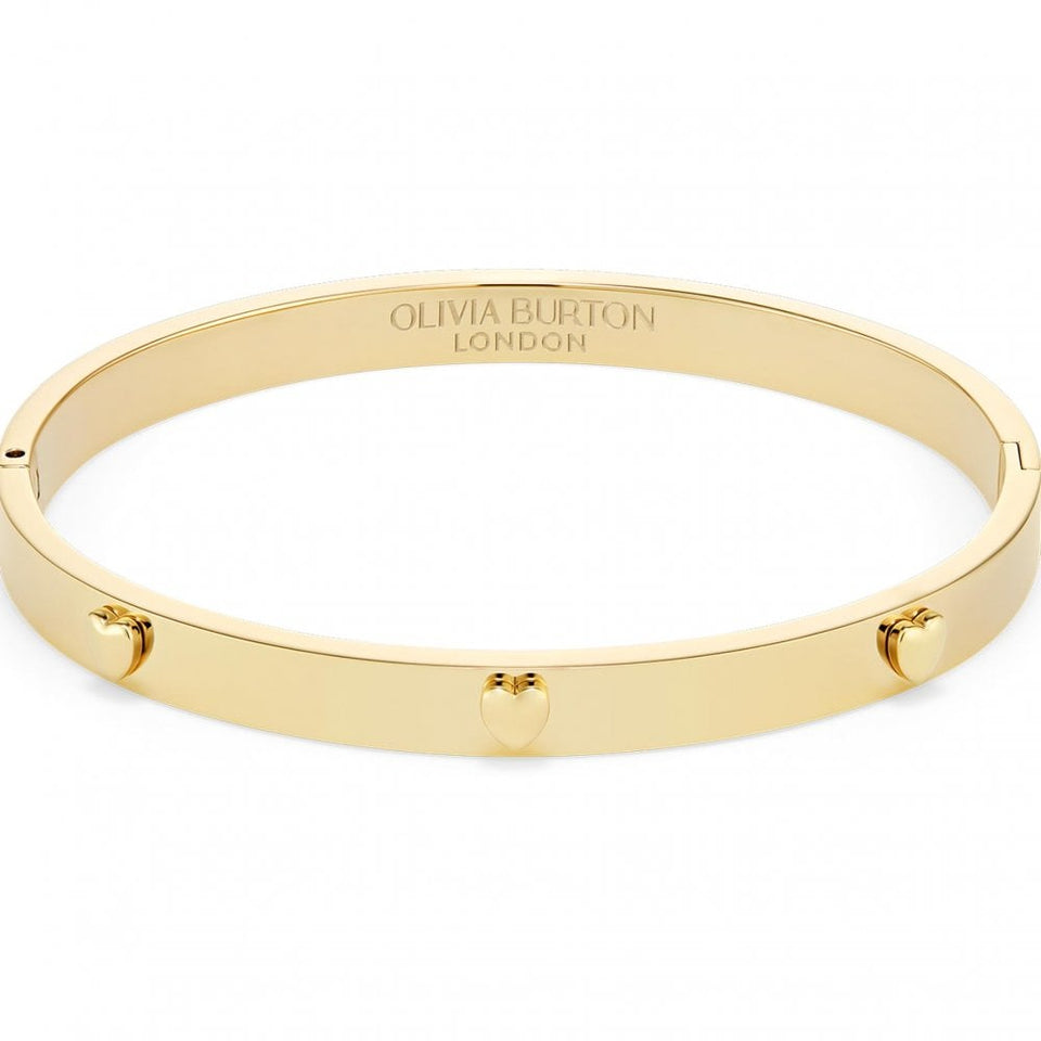 Olivia Burton Ladies Classic Mini Heart Gold Plated Bangle