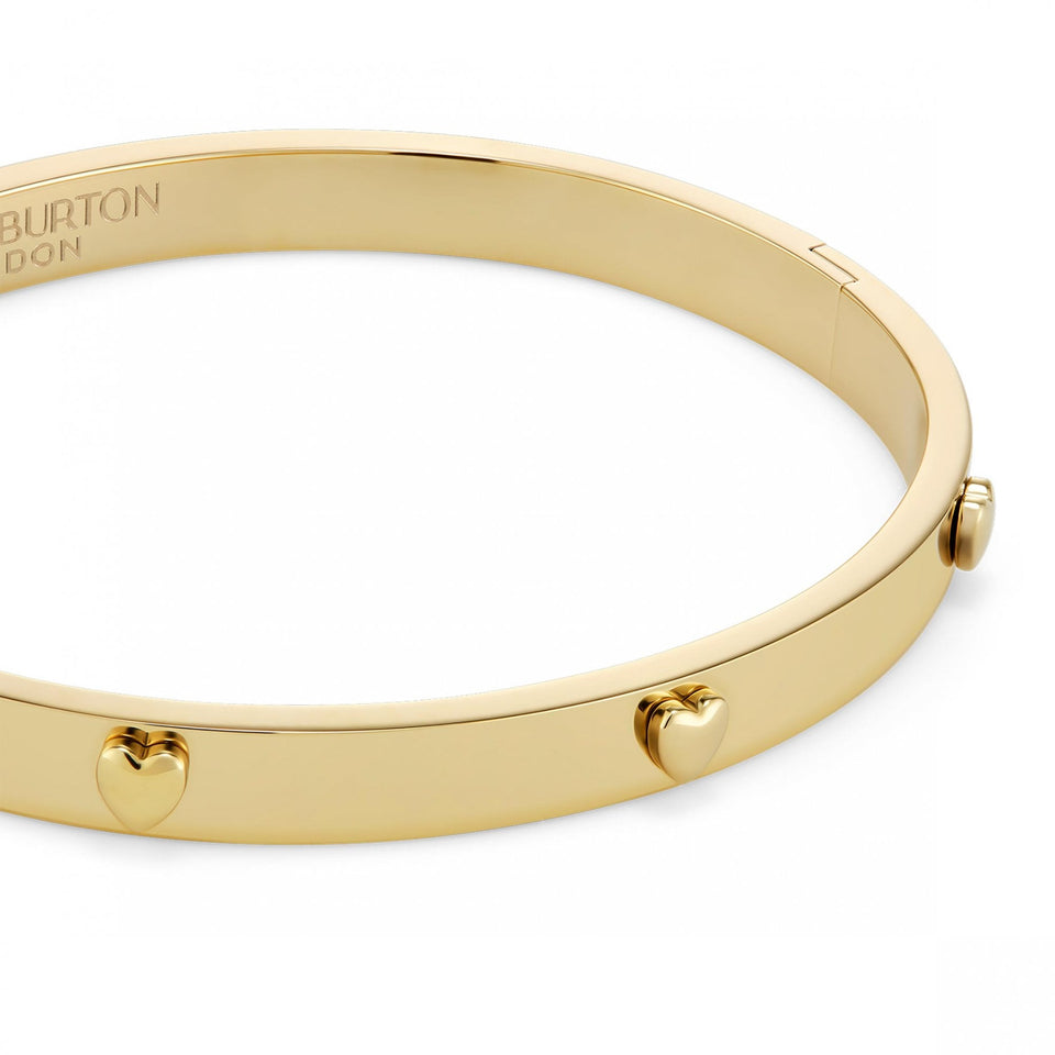 Olivia Burton Ladies Classic Mini Heart Gold Plated Bangle