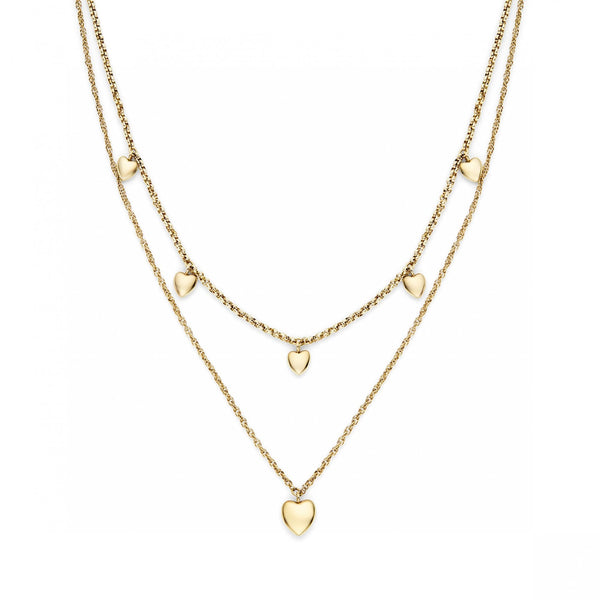 Olivia Burton Ladies Classic Mini Heart Gold Plated Double Necklace