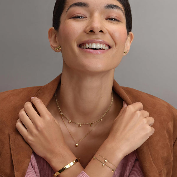 Olivia Burton Ladies Classic Mini Heart Gold Plated Double Necklace