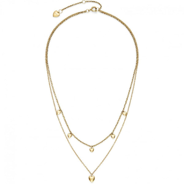 Olivia Burton Ladies Classic Mini Heart Gold Plated Double Necklace