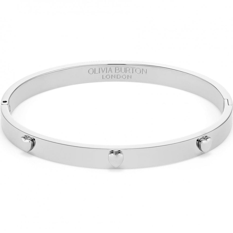 Olivia Burton Ladies Classic Mini Heart Stainless Steel Bangle