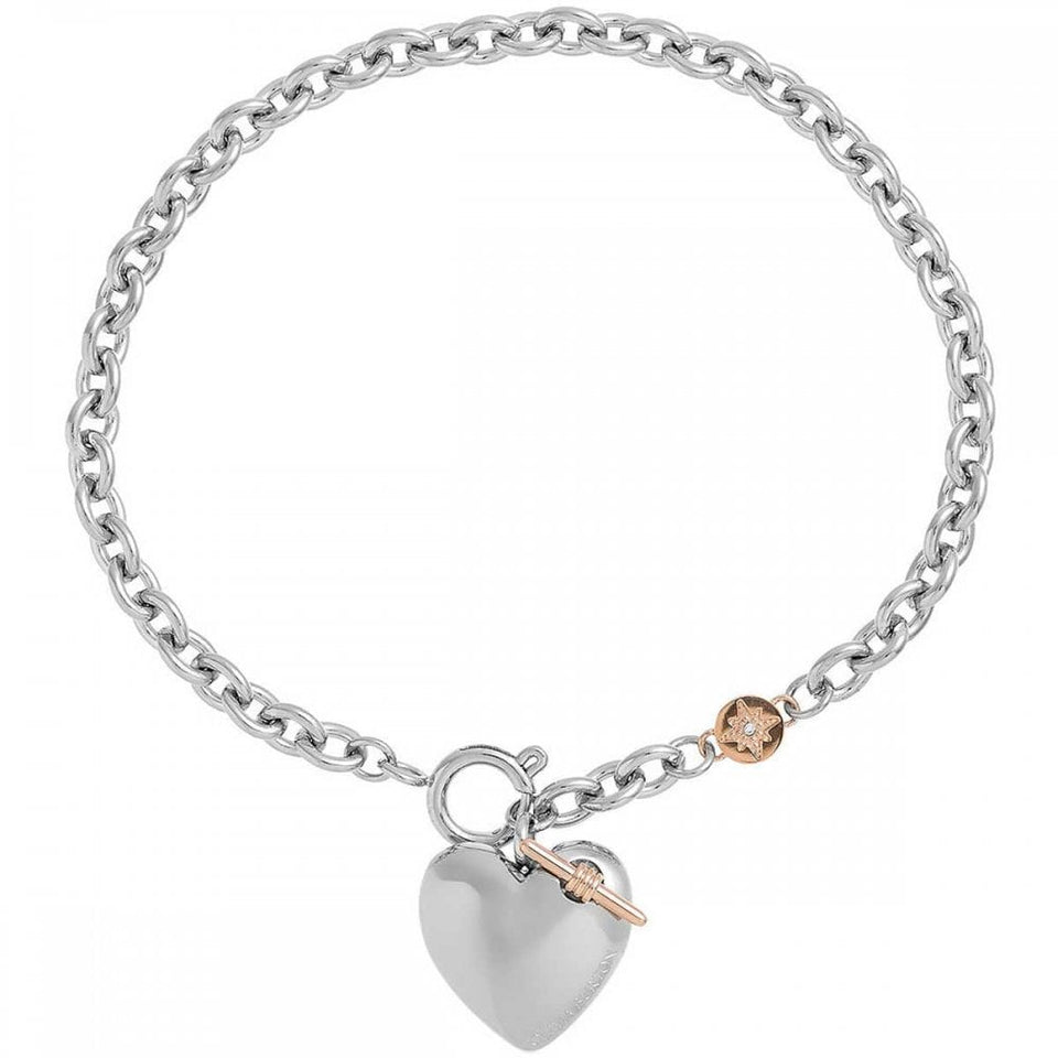 Olivia Burton Ladies Classic Rose Gold Plated Knot Heart Bracelet